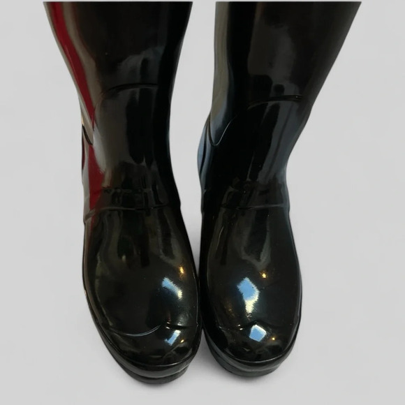Hunter Original Tall Black Gloss Boots Women’s 8 - Picture 6 of 9